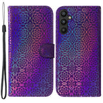 Til Samsung Galaxy A54 5G PU Læder Dazzling Flower Pattern Stødsikkert Pung Etui Stativ Magnetisk Lukning Flip Telefoncover med Rem