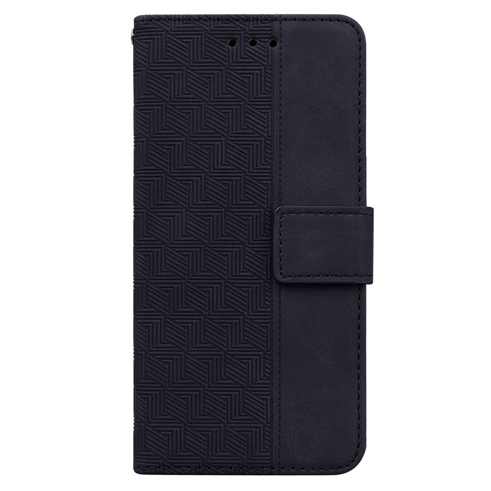 For Samsung Galaxy A54 5G Wrist Strap Phone Shell Imprinted Geometry Pattern Phone Case PU Leather Magnetic Closure Stand Wallet