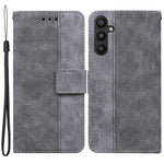 For Samsung Galaxy A54 5G Wrist Strap Phone Shell Imprinted Geometry Pattern Phone Case PU Leather Magnetic Closure Stand Wallet
