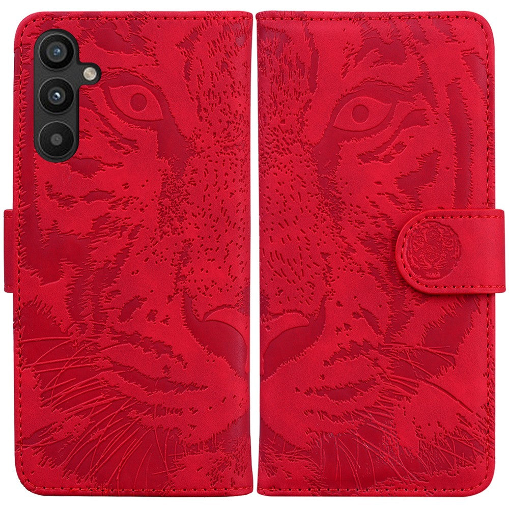 Til Samsung Galaxy A54 5G PU-læder stand magnetisk lukning etui med tigerprint pungetui beskyttende telefoncover