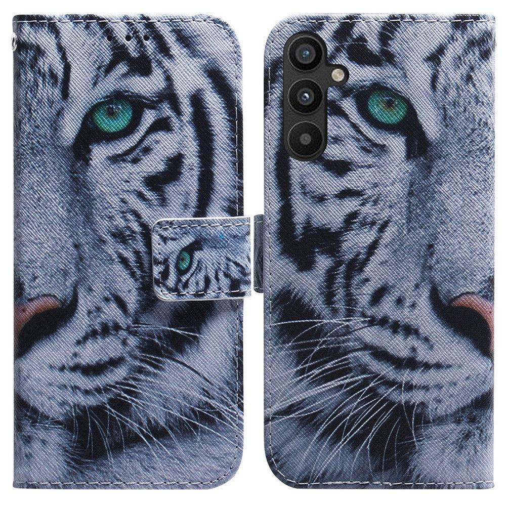 For Samsung Galaxy A34 5G Pattern Printing Phone Case Wallet Stand PU Leather Flip Cover