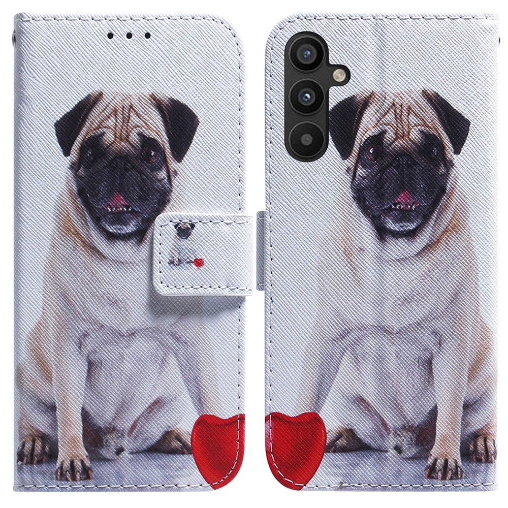 For Samsung Galaxy A34 5G Pattern Printing Phone Case Wallet Stand PU Leather Flip Cover