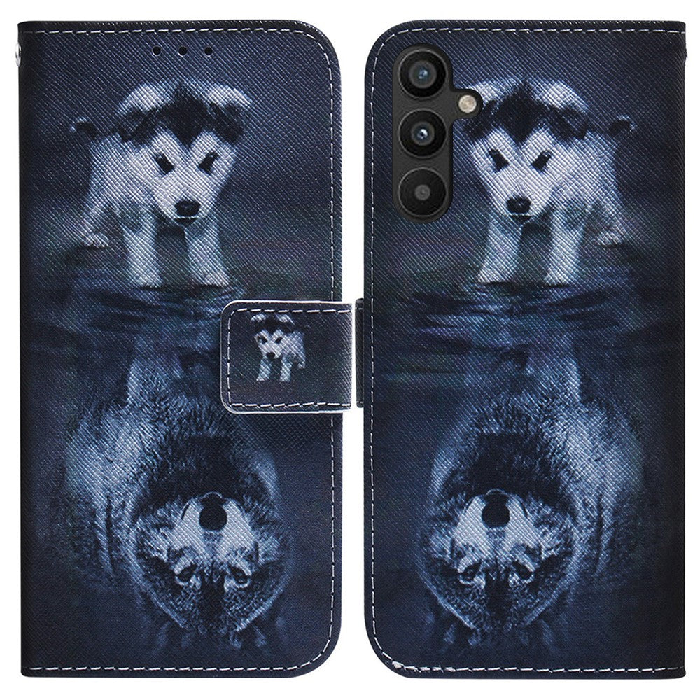 For Samsung Galaxy A34 5G Pattern Printing Phone Case Wallet Stand PU Leather Flip Cover