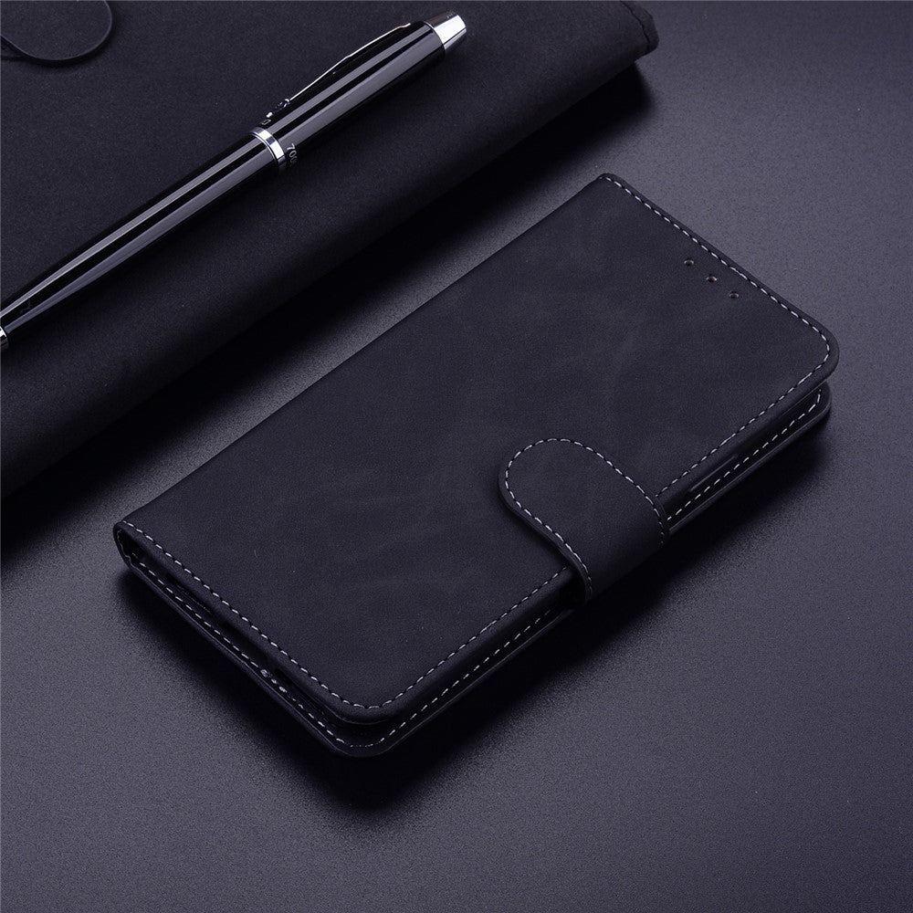 For Samsung Galaxy A54 5G Fingerprint-Proof Solid Color PU Leather Wallet Case Shockproof Phone Stand Cover