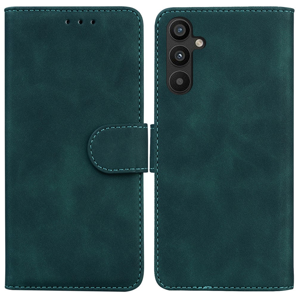 For Samsung Galaxy A54 5G Fingerprint-Proof Solid Color PU Leather Wallet Case Shockproof Phone Stand Cover