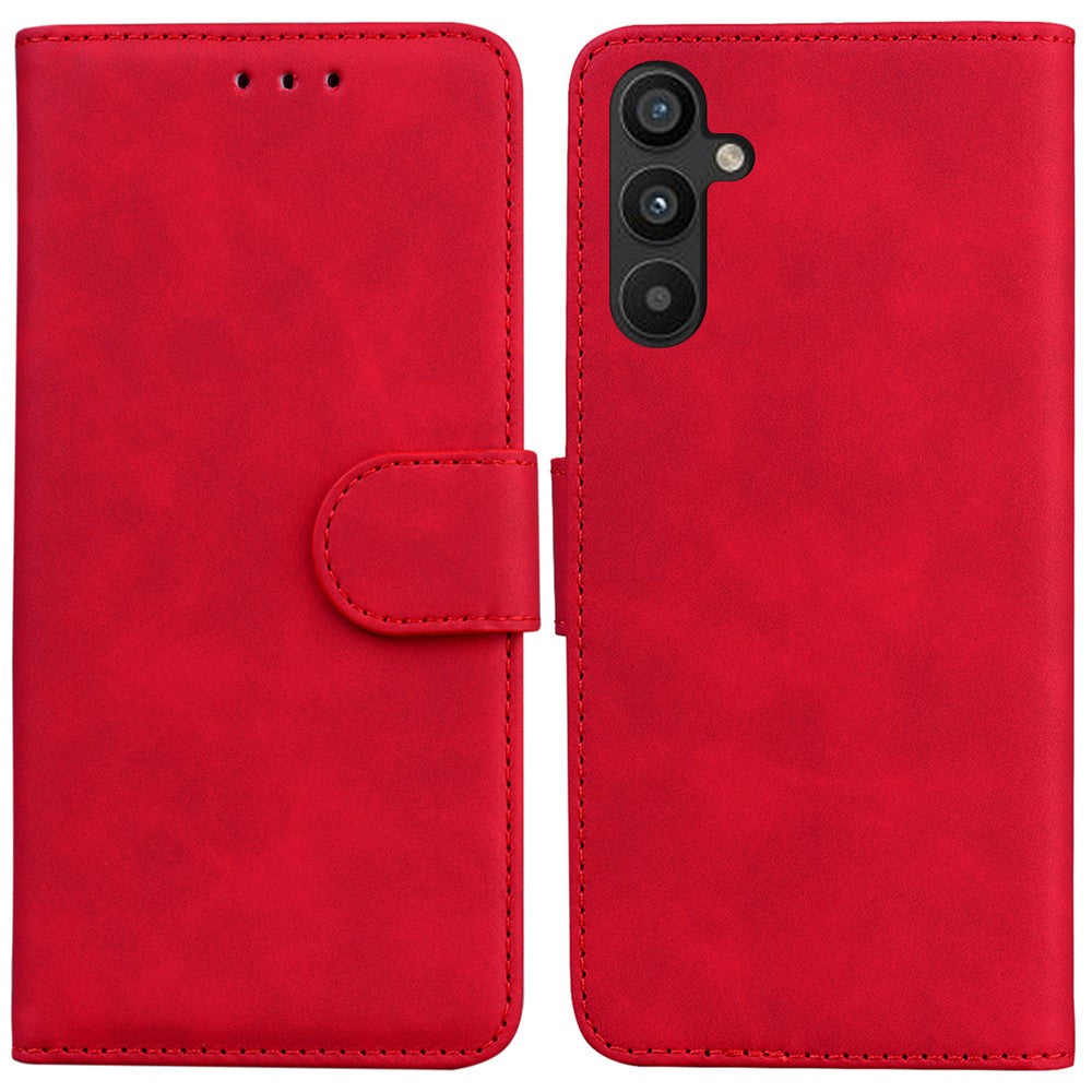 For Samsung Galaxy A54 5G Fingerprint-Proof Solid Color PU Leather Wallet Case Shockproof Phone Stand Cover