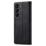 AUTSPACE A01 Series for Samsung Galaxy S23 RFID Blocking Anti-drop Phone Case Retro Texture PU Leather Wallet Stand Matte Flip Phone Cover