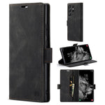 AUTSPACE A01-serien til Samsung Galaxy S23 Ultra RFID-blokerende telefoncover Flip Læder Stand Pung Fuld Beskyttelse Retro Tekstur Mat Telefoncover