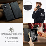 AUTSPACE A01-serien til Samsung Galaxy S23 Ultra RFID-blokerende telefoncover Flip Læder Stand Pung Fuld Beskyttelse Retro Tekstur Mat Telefoncover