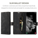 AUTSPACE A01-serien til Samsung Galaxy S23 Ultra RFID-blokerende telefoncover Flip Læder Stand Pung Fuld Beskyttelse Retro Tekstur Mat Telefoncover