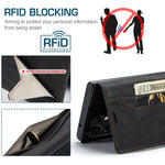 AUTSPACE A01-serien til Samsung Galaxy S23 Ultra RFID-blokerende telefoncover Flip Læder Stand Pung Fuld Beskyttelse Retro Tekstur Mat Telefoncover