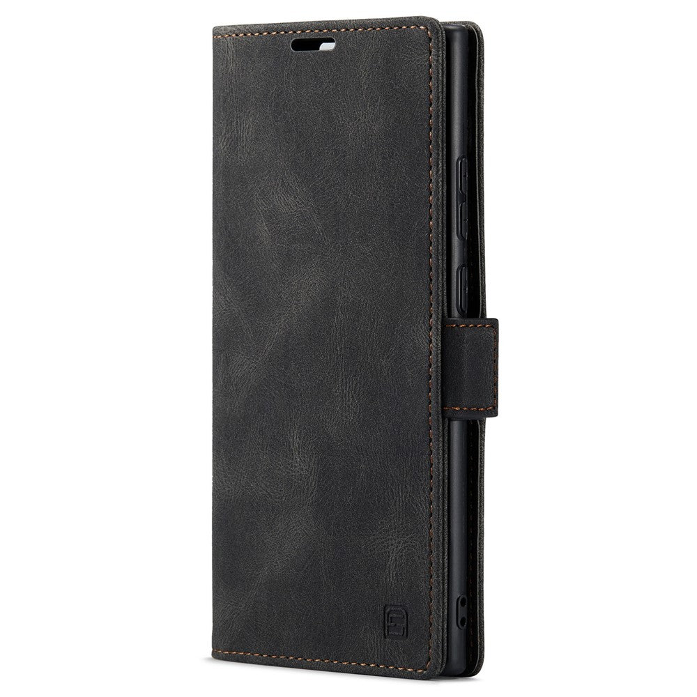 AUTSPACE A01-serien til Samsung Galaxy S23 Ultra RFID-blokerende telefoncover Flip Læder Stand Pung Fuld Beskyttelse Retro Tekstur Mat Telefoncover