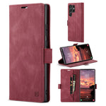 AUTSPACE A01-serien til Samsung Galaxy S23 Ultra RFID-blokerende telefoncover Flip Læder Stand Pung Fuld Beskyttelse Retro Tekstur Mat Telefoncover