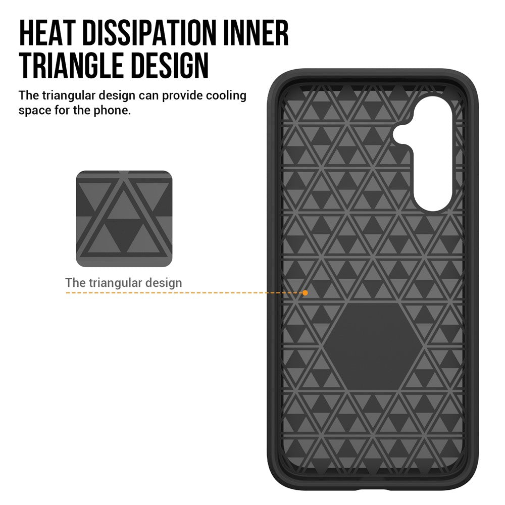 TPU+PC-skal för Samsung Galaxy A54 5G, triangelformat militärt fallsäkert bakstycke