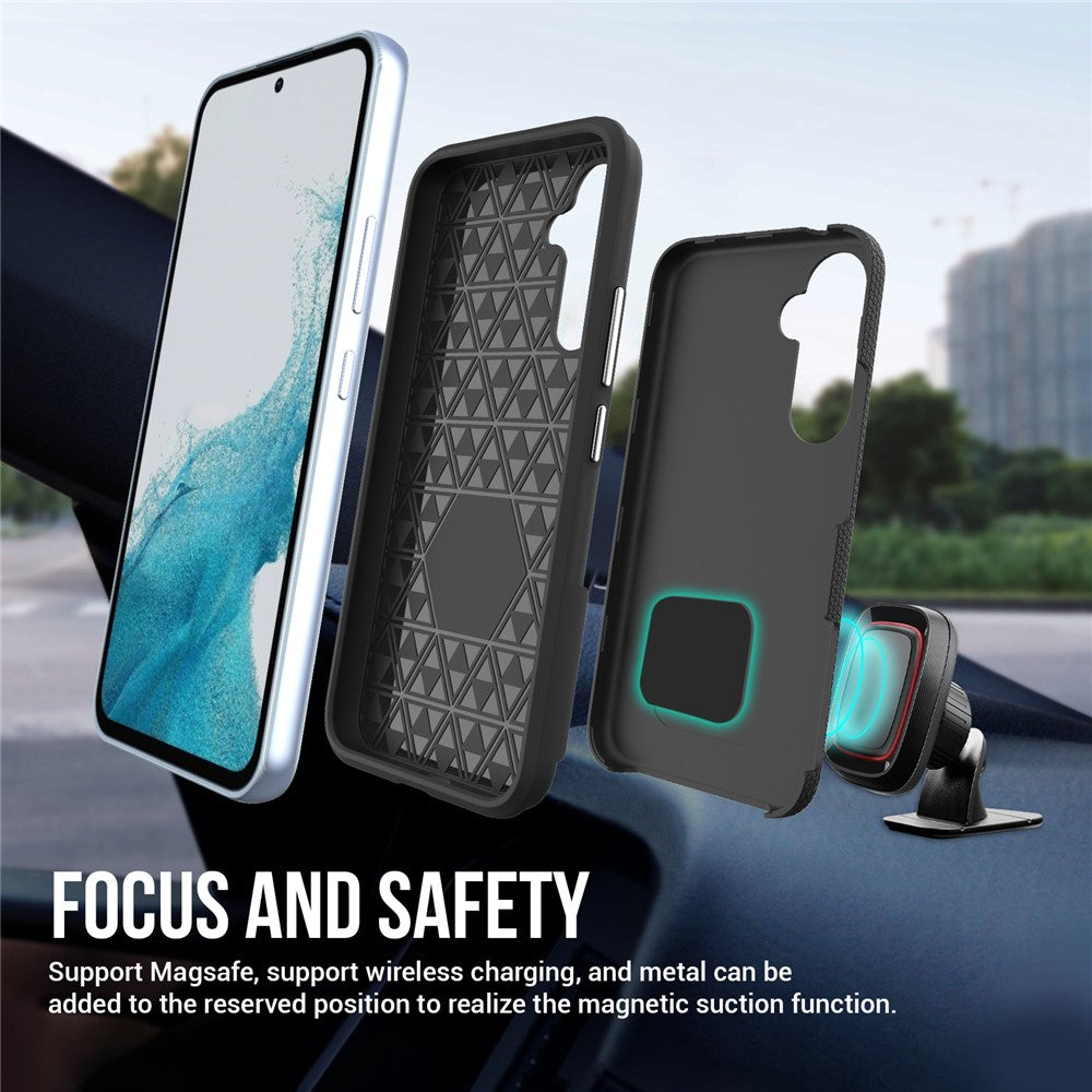 TPU+PC-skal för Samsung Galaxy A54 5G, triangelformat militärt fallsäkert bakstycke