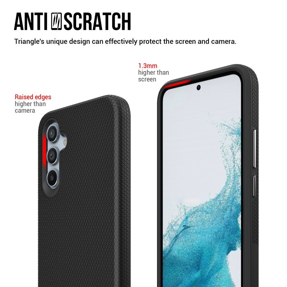 TPU+PC-skal för Samsung Galaxy A54 5G, triangelformat militärt fallsäkert bakstycke
