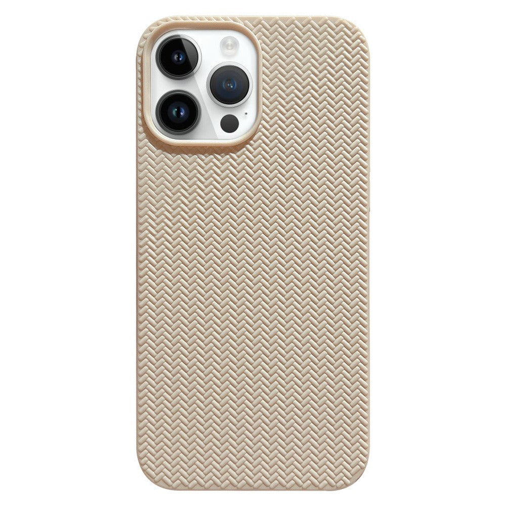 Bakstycke för iPhone 14 Pro, vävd textur mjukt TPU-skyddsskal fallskyddande mobilfodral