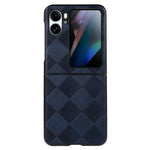 For Oppo Find N2 Flip 5G Grid Texture Shockproof Phone Case PU Leather Coated Hard PC Anti-Scratch Folding Back Cover