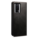 Magnetiskt självabsorberande mobilskal för Xiaomi Poco F5 Pro 5G / Redmi K60 Pro 5G / K60 5G vaxaktig galen häststruktur stativplånbok skyddande PU-läder folio flip-fodral