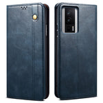 Magnetiskt självabsorberande mobilskal för Xiaomi Poco F5 Pro 5G / Redmi K60 Pro 5G / K60 5G vaxaktig galen häststruktur stativplånbok skyddande PU-läder folio flip-fodral