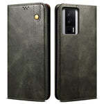 Magnetiskt självabsorberande mobilskal för Xiaomi Poco F5 Pro 5G / Redmi K60 Pro 5G / K60 5G vaxaktig galen häststruktur stativplånbok skyddande PU-läder folio flip-fodral