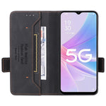 Shockproof Phone Cover for Oppo A58 5G, Hardware Decor Dual Magnetic Clasp Wallet Hands-free Stand PU Leather Phone Case