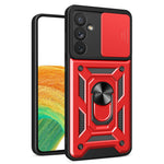 For Samsung Galaxy A34 5G Shockproof TPU+PC Case Ring Kickstand Slide Camera Protector Anti-Scratch Back Cover