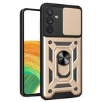 For Samsung Galaxy A34 5G Shockproof TPU+PC Case Ring Kickstand Slide Camera Protector Anti-Scratch Back Cover