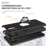 For Samsung Galaxy A04 4G (164.4 x 76.3 x 9.1 mm) Rotary Ring Kickstand Phone Case Hard PC+Soft TPU Anti-drop Cover