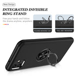 For Samsung Galaxy A04 4G (164.4 x 76.3 x 9.1 mm) Rotary Ring Kickstand Phone Case Hard PC+Soft TPU Anti-drop Cover