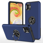 For Samsung Galaxy A04 4G (164.4 x 76.3 x 9.1 mm) Rotary Ring Kickstand Phone Case Hard PC+Soft TPU Anti-drop Cover