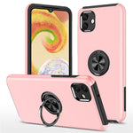 For Samsung Galaxy A04 4G (164.4 x 76.3 x 9.1 mm) Rotary Ring Kickstand Phone Case Hard PC+Soft TPU Anti-drop Cover