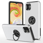 For Samsung Galaxy A04 4G (164.4 x 76.3 x 9.1 mm) Rotary Ring Kickstand Phone Case Hard PC+Soft TPU Anti-drop Cover