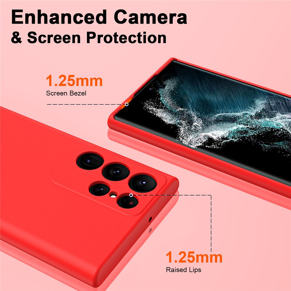 For Samsung Galaxy S23 Ultra Rubberized Soft TPU Cover Fiber Lining Cushion Protection 2.2mm Thickness Phone Case