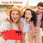 For Samsung Galaxy S23 Ultra Rubberized Soft TPU Cover Fiber Lining Cushion Protection 2.2mm Thickness Phone Case