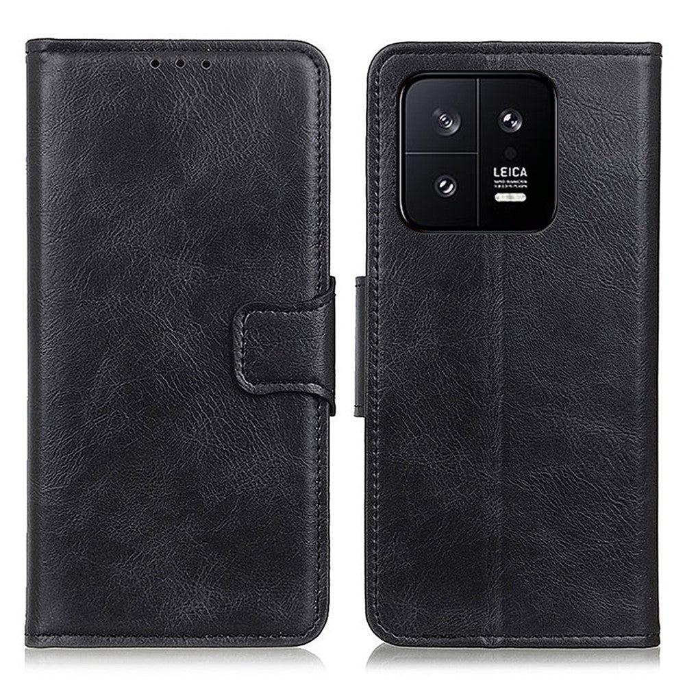 For Xiaomi 13 Pro 5G Crazy Horse Texture Phone Wallet Case Viewing Stand Drop-proof PU Leather Phone Cover