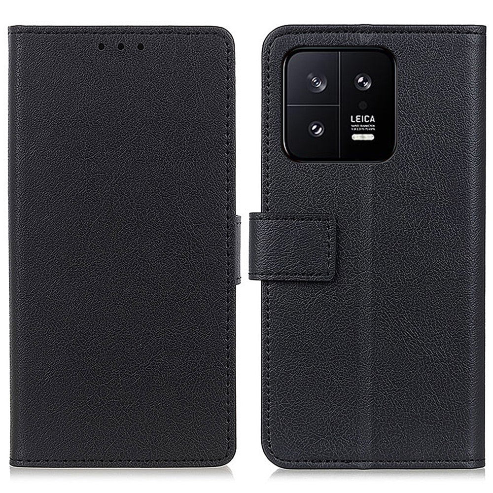 Full Protection Phone Case for Xiaomi 13 Pro 5G, Textured PU Leather Stand Wallet Drop-proof Cover
