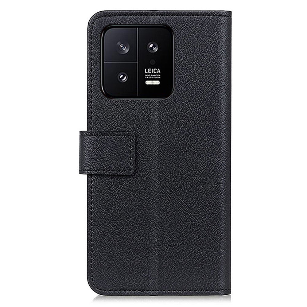 Full Protection Phone Case for Xiaomi 13 Pro 5G, Textured PU Leather Stand Wallet Drop-proof Cover