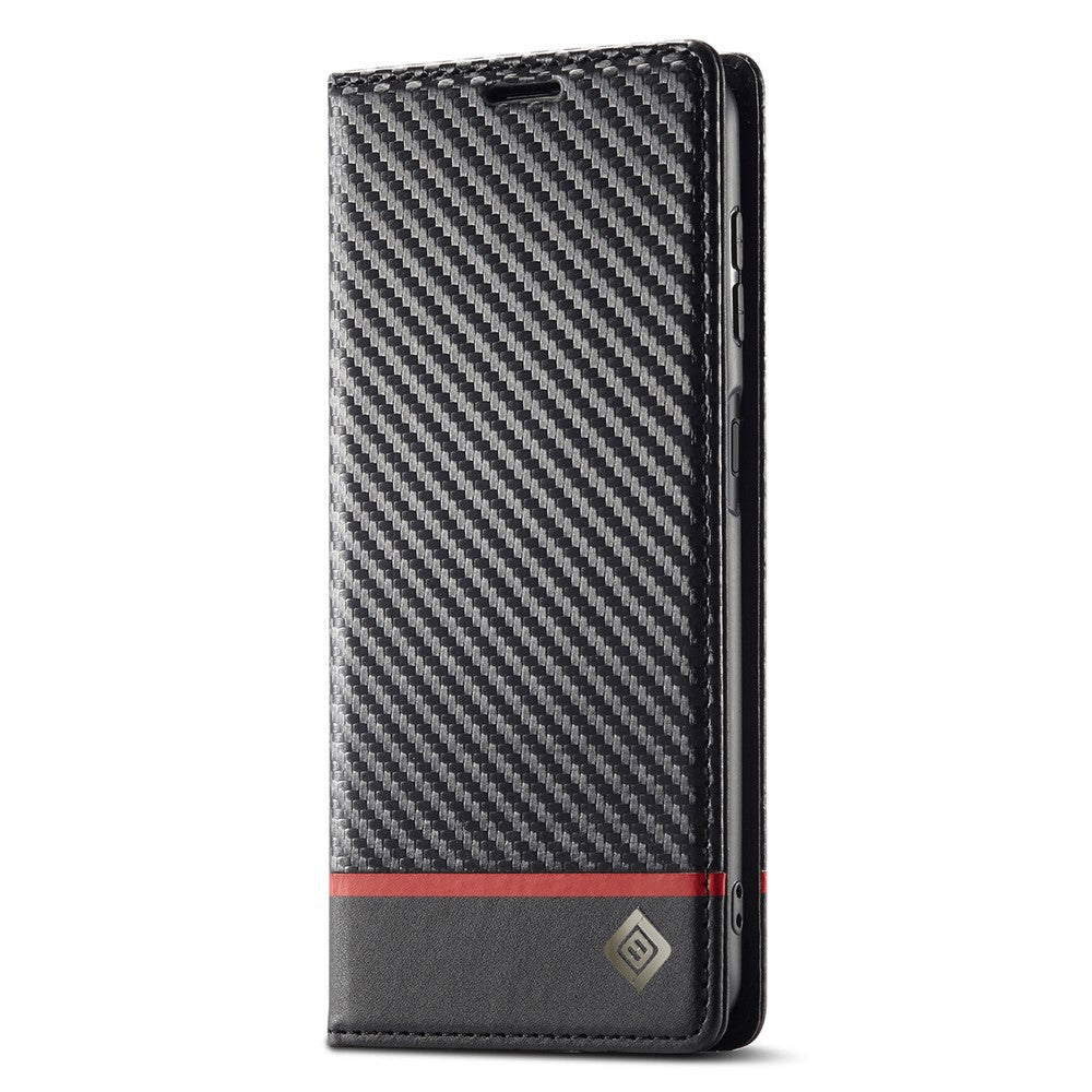 LC.IMEEKE for Samsung Galaxy A34 5G Shockproof Carbon Fiber Texture Phone Wallet Case PU Leather Stand Phone Cover