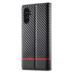 LC.IMEEKE for Samsung Galaxy A34 5G Shockproof Carbon Fiber Texture Phone Wallet Case PU Leather Stand Phone Cover