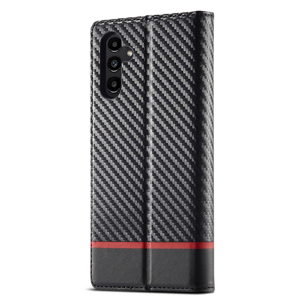 LC.IMEEKE for Samsung Galaxy A34 5G Shockproof Carbon Fiber Texture Phone Wallet Case PU Leather Stand Phone Cover