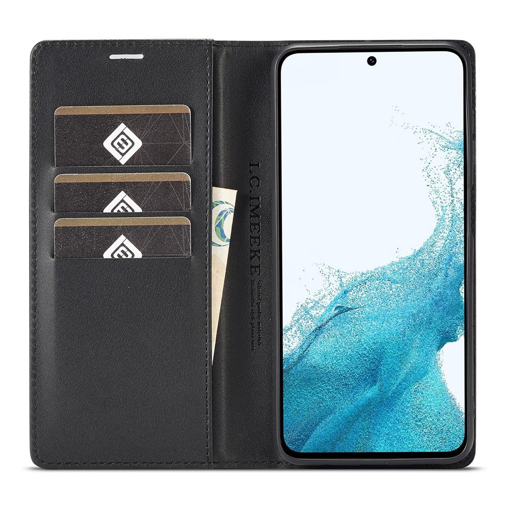 LC.IMEEKE for Samsung Galaxy A34 5G Shockproof Carbon Fiber Texture Phone Wallet Case PU Leather Stand Phone Cover
