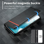 LC.IMEEKE for Samsung Galaxy A34 5G Shockproof Carbon Fiber Texture Phone Wallet Case PU Leather Stand Phone Cover