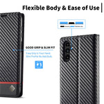 LC.IMEEKE for Samsung Galaxy A34 5G Shockproof Carbon Fiber Texture Phone Wallet Case PU Leather Stand Phone Cover