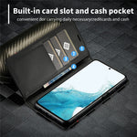 LC.IMEEKE for Samsung Galaxy A34 5G Shockproof Carbon Fiber Texture Phone Wallet Case PU Leather Stand Phone Cover