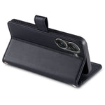 Til Asus Zenfone 9 5G Lynlåslomme PU Læder Stand Etui Kortpladser Flip Telefoncover med Håndledsrem og Skulderrem