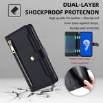 Til Asus Zenfone 9 5G Lynlåslomme PU Læder Stand Etui Kortpladser Flip Telefoncover med Håndledsrem og Skulderrem