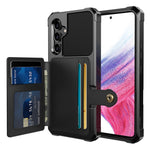 ZM03 För Samsung Galaxy A54 5G Skal med Magnetisk Metallplåt PU-läderbelagd TPU Korthållare mobilskal