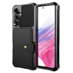 ZM03 För Samsung Galaxy A54 5G Skal med Magnetisk Metallplåt PU-läderbelagd TPU Korthållare mobilskal