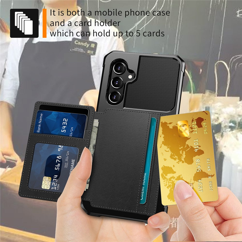 ZM03 För Samsung Galaxy A54 5G Skal med Magnetisk Metallplåt PU-läderbelagd TPU Korthållare mobilskal
